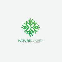 nature flower luxury design gradient color template vector