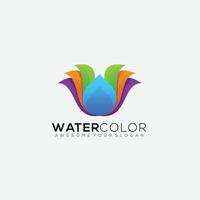 gradient water color design logo icon vector