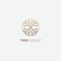 tree elegant design color icon vector