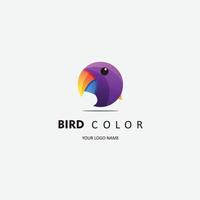 bird head design logo gradient colorful template vector