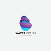 vector de color degradado de logotipo de diseño de agua