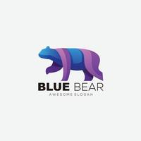 blue bear logo design vector gradient color