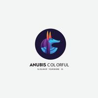 anubis icon logo design gradient colorful vector