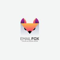 email fox logo gradient color icon design vector