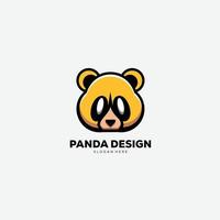 head panda logo design gradient illustration vector