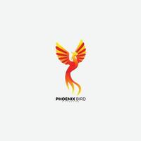 phoenix bird design gradient logo colorful vector
