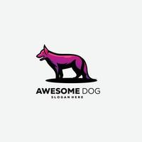 mascot dog logo gradient color illustration vector