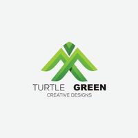 turtle green logo design gradient color illustration vector