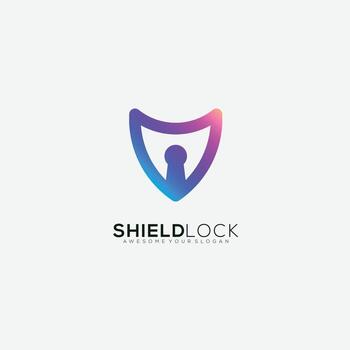 shield design gradient color icon vector