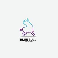 bull line art design gradient color vector