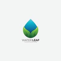 water leaf logo design gradient color illustration vector