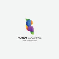 parrot bird gradient colorful illustration vector