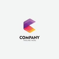 letter c logo design gradient color icon vector