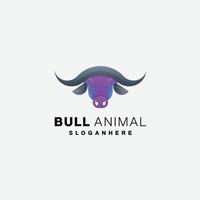 head bull design vector gradient logo