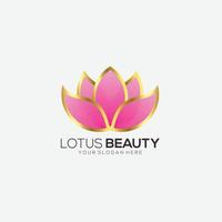 lotus beauty logo design gradient colorful template vector