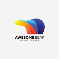 bear logo design vector gradient color template