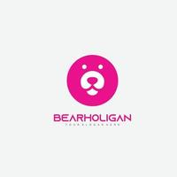 bear logo gradient color design icon vector