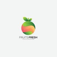 fruta fresca logo diseño degradado logo colorido vector