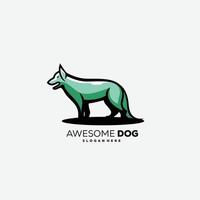 dog logo illustration design gradient color vector