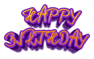 souhaits d'anniversaire heureux fêtes briller violet doré coloré joie événement veille png