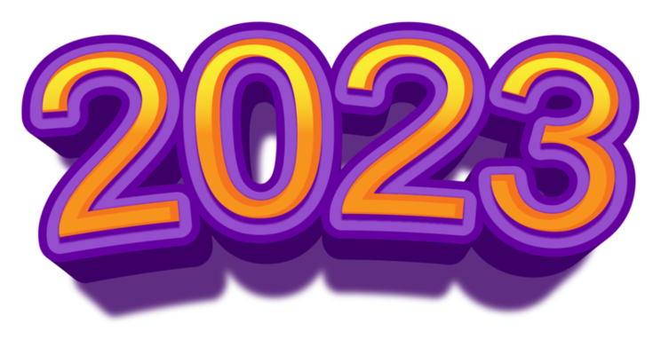 2025 PNGs For Free Download 2023 Happy New Year Eve Gold Purple Text Glitter Shiny Free Png