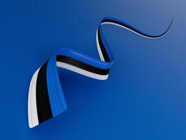 bandera de estonia, ilustración 3d sobre un fondo azul foto