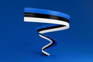 Estonia flag, 3d illustration on a Blue background photo