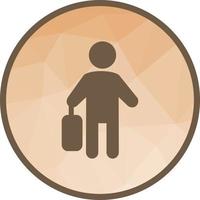 Walking with briefcase Low Poly Background Icon vector