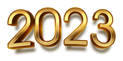 happy new year 2023 celebration eve golden shiny text fonts png