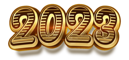 happy new year 2023 celebration eve golden shiny text fonts png