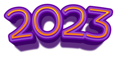 2023 bonne année veille or texte violet paillettes brillant png