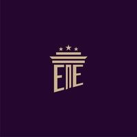 diseño de logotipo de monograma inicial de ee para abogados de bufete de abogados con imagen de vector de pilar