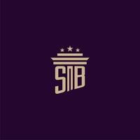 SB initial monogram logo design for lawfirm lawyers with pillar vector image