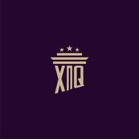 diseño de logotipo de monograma inicial xq para abogados de bufete de abogados con imagen de vector de pilar