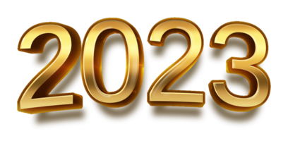 happy new year 2023 celebration eve golden shiny text fonts png