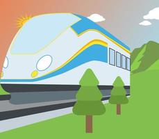 train in the forest vector