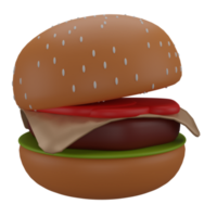 ícone 3d de hambúrguer, adequado para ser usado como um elemento adicional em seu design png