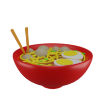 noodle meatball 3d icon, suitable to be used as an additional element in your design png