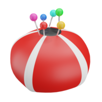 Pincushion 3d icon, suitable to be used as an additional element in your design png