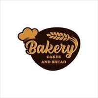 Bakery lettering and calligraphy logo design, cakes vector