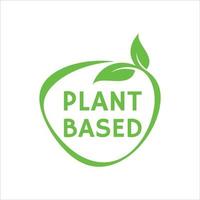Green Vector Plant Based Icon. Illustration of Round Plant With Leaf
