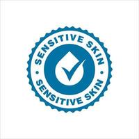 Sensitive skin icon. Label with skin type indicator for personal care products. vector