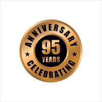 Plantilla de diseño de celebración de aniversario de 95 años. Sello de vector de aniversario de 95 años