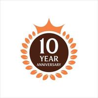 10 years anniversary celebration design template. ten years anniversary vector stamp