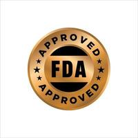 sello de administración de alimentos y medicamentos aprobado por la fda, icono, símbolo, etiqueta, insignia, logotipo, sello vector