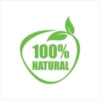 Sello de insignia de etiqueta adhesiva 100 por ciento orgánico, sello de insignia de etiqueta adhesiva 100 por ciento natural vector