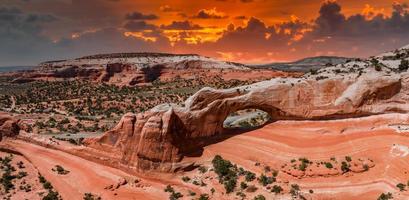 Aerial view of the Arches National Park in Arizona, USA. photo