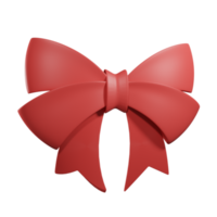 3D christmas red ribbon ornament png