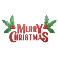 3d merry christmas text png