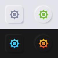 Cog icon set, Multicolor neumorphism button soft UI Design for Web design, Application UI and more, Button, Vector. vector